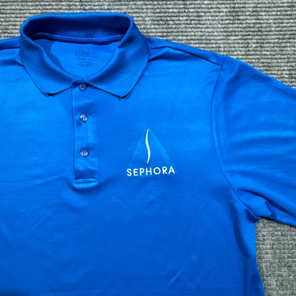 Core 365 Sephora Polo Shirt‎ Men's Large Blue Performance Logo